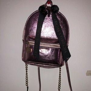 Victoria Secret metallic crackle mini backpack